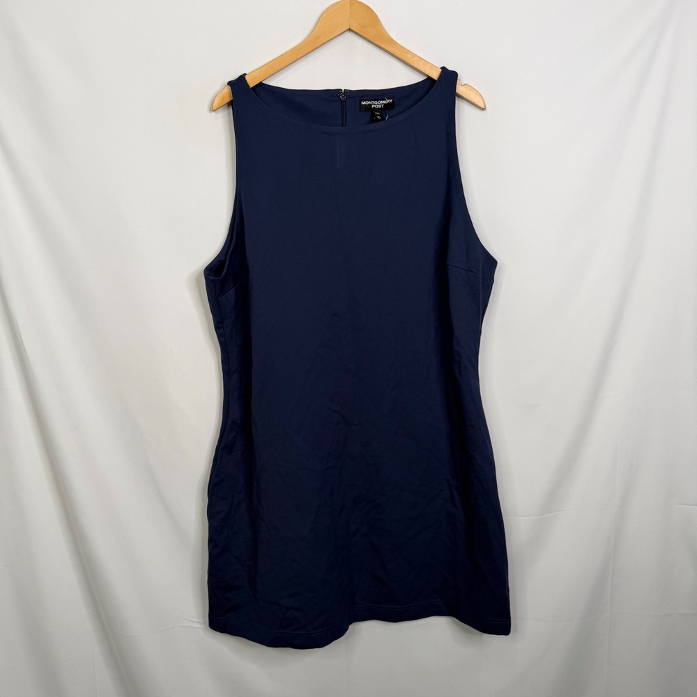 Montgomery Post Womens Ponte Boatneck Dress Navy Blue XXL NWT - Picture 4 of 8